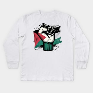 Free Palestine Kids Long Sleeve T-Shirt